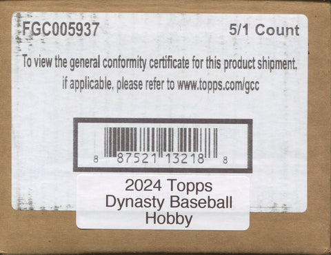 2024 Topps Dynasty Baseball Hobby, 5 Box Case