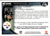 2010 Emmanuel Sanders Topps Chrome ROOKIE AUTOGRAPH RC AUTO #C106 Pittsburgh Steelers