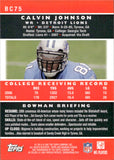 2007 Calvin Johnson Bowman Chrome ROOKIE RC #BC75 Detroit Lions