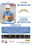2024 Brenden Rice Panini Contenders Optic ROOKIE TICKET BLUE PRIZM ROOKIE AUTOGRAPH 23/24 RC AUTO #PV-BRI Los Angeles Chargers