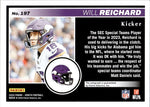 2024 Will Reichard Panini Zenith 2 MINUTE DRILL GREEN AUTOGRAPH ROOKIE AUTO RC #197 Minnesota Vikings