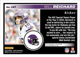 2024 Will Reichard Panini Zenith 2 MINUTE DRILL GREEN AUTOGRAPH ROOKIE AUTO RC #197 Minnesota Vikings