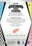 2022-23 Chase Pearson Upper Deck Allure ROOKIES BLUE LINE AUTO 7/35 RC AUTOGRAPH #147 Detroit Red Wings