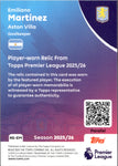 2025-26 Emiliano Martinez Topps Premier League GOLD MEMORABILIA JERSEY 22/50 #RE-EM Aston Villa