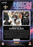 2022 Chris Olave Panini Select NEON ICONS TIE-DYE PRIZM ROOKIE RC #NI-20 New Orleans Saints