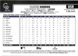 2025 Tanner Gordon Topps Update TRUE PHOTO IMAGE VARIATION ROOKIE RC #US8 Colorado Rockies