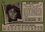 1971 Rod Carew Topps #210 Minnesota Twins BV$60