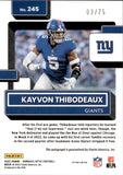 2022 KayVon Thibodeaux Panini Donruss Optic RATED ROOKIE RED PRIZM AUTOGRAPH 3/75 RC AUTO #245 New York Giants