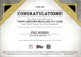2024 Phil Niekro Topps Tier One RELICS DIE CUT GAME-USED MEMORABILIA GREEN 45/49 #T1RD-PN Atlanta Braves