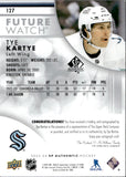 2023-24 Tye Kartye Upper Deck SP Authentic FUTURE WATCH AUTOGRAPH ROOKIE 612/999 AUTO RC #127 Seattle Kraken