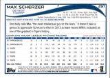 2014 Max Scherzer Topps GOOGLES CELEBRATION SP PHOTO VARIATION #297 Detroit Tigers