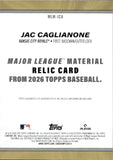 2026 Jac Caglianone Topps SERIES ONE MAJOR LEAGUE MATERIAL RELIC ROOKIE JERSEY RC #MLM-JCA Kansas City Royals