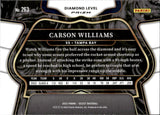 2023 Carson Williams Panini Select DIAMOND LEVEL ZEBRA PRIZM #263 Tampa Bay Rays