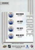 2024-25 Wayne Gretzky Mark Messier Jari Kurri Paul Coffey Upper Deck SPx FORCE #SF-MKCG Edmonton Oilers