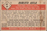 1953 Roberto Avila Bowman Color #29 Cleveland Indians BV$40