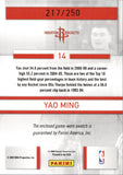 2009-10 Yao Ming Panini Prestige STAT STARS GAME-WORN JERSEY 217/250 #14 Houston Rockets