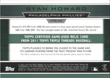 2011 Ryan Howard Topps Triple Threads EMERALD GAME-USED RELIC 16/19 JERSEY #TTR-45 Philadelphia Phillies