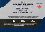 2025 George Springer Topps CITY CONNECT GAME-USED MEMORABILIA RELIC GOLD 23/50 #CC2-GS Toronto Blue Jays