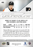 2024-25 Matvei Michkov Upper Deck SERIES TWO YOUNG GUNS ROOKIE RC #492 Philadelphia Flyers 3