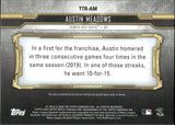 2020 Austin Meadows Topps Triple Threads JERSEY & BAT RELIC 14/27 #TTR-AM Tampa Bay Rays