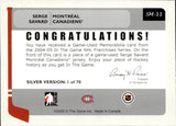 2005 Serge Savard In The Game Franchise GAME-USED MEMORABILIA JERSEY SILVER VERSION #SM-11 Montreal Canadiens