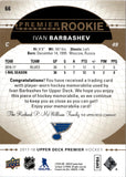 2017-18 Ivan Barbashev Upper Deck Premier ROOKIE PATCH 11/36 #66 St. Louis Blues
