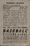 1952 Peanuts Lowrey Bowman #102 St. Louis Cardinals 1 BV$15