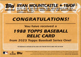 2023 Ryan Mountcastle Topps SERIES ONE 1988 DESIGN GOLD BAT RELIC 12/50 #88R-RM Baltimore Orioles