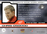 2001-02 Chris Osgood Pacific GAME-WORN JERSEY 548/760 #14 Detroit Red Wings