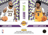 2024-25 Lebron James Bronny James Jr. Panini Donruss Optic OPTICAL ILLUSIONS PURPLE PRIZM #2 Los Angeles Lakers 2