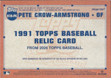 2026 Pete Crow-Armstrong Topps 1991 DESIGN JERSEY RELIC #91R-PC Chicago Cubs
