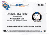 2021 Mr. Met Topps Opening Day GAME-USED MASCOT MEMORABILIA RELIC #MR-MM New York Mets