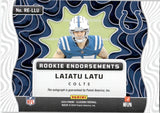 2024 Laiatu Latu Panini Illusions ROOKIE ENDORSEMENTS AUTOGRAPH RC AUTO 012/199 #RE-LLU Indianapolis Colts