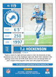 2019 T.J. Hockenson Panini Contenders ROOKIE TICKET GREEN AUTO 22/23 AUTOGRAPH RC #119 Detroit Lions