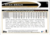 2012 Ryan Braun Topps BREWERS CELEBRATING SP PHOTO VARIATION #1 Milwaukee Brewers
