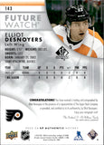 2023-24 Elliot Desnoyers Upper Deck SP Authentic FUTURE WATCH AUTOGRAPH ROOKIE 710/999 AUTO RC #143 Philadelphia Flyers