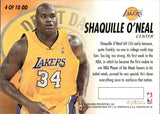 1990-00 Shaquille O'Neal Skybox NBA Hoops Decade DRAFT DAY DOMINANCE #4 Los Angeles Lakers