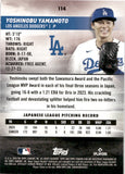 2024 Yoshinobu Yamamoto Topps Stadium Club GOLD FOIL ROOKIE RC #114 Los Angeles Dodgers