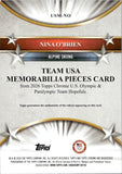 2026 Nina O'Brien Topps Chrome U.S. Winter Olympics TEAM USA MEMORABILIA PIECES ORANGE 1/25 #USM-NO United States Olympic Skiing