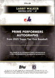 2025 Larry Walker Topps Tier One PRIME PERFORMERS BLUE FOIL AUTO 92/99 AUTOGRAPH #PPA-LW Montreal Expos