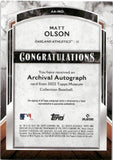 2022 Matt Olson Topps Museum Collection ARCHIVAL AUTOGRAPHS 72/125 AUTO #AA-MO Oakland A's