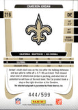 2011 Cameron Jordan Panini Prestige DRAFT PICKS RIGHTS AUTOGRAPH ROOKIE AUTO RC 444/599 #216 New Orleans Saints