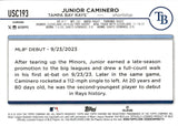 2024 Junior Caminero Topps Chrome Update NEGATIVE REFRACTOR ROOKIE RC #USC193 Tampa Bay Rays