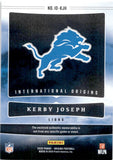 2025 Kerby Joseph Panini Origins INTERNATIONAL ORIGINS PATCH 31/199 #IO-KJH Detroit Lions *JERSEY NUMBER*