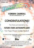 2023 Corbin Carroll Topps Chrome Update FUTURE STARS ROOKIE AUTOGRAPH 38/99 RC AUTO #FSA-CC Arizona Diamondbacks