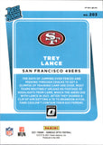 2021 Trey Lance Panini Donruss Optic RATED ROOKIE GREEN VELOCITY PRIZM RC #203 San Francisco 49ers