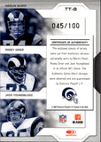 2007 Merlin Olsen Rosey Grier Jack Youngblood Donruss Leaf Limited TEAM THREADS TRIPLE GAME-WORN JERSEY 45/100 #TT-8 Los Angeles Rams