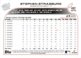 2022 Stephen Strasburg Topps SERIES TWO DARK SHIRT PHOTO VARIATION #492 Washington Nationals