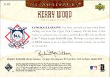 2005 Kerry Wood Upper Deck Artifacts MLB NL ARTIFACTS GAME-USED JERSEY 26/325 #NL-KW Chicago Cubs
