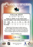 2024-25 Collin Graf Upper Deck Series 2 FLUORESCENCE GOLD ROOKIE 138/150 RC #F-29 San Jose Sharks